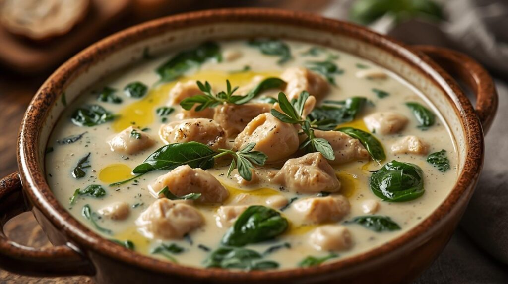 Creamy Chicken and Spinach Soup