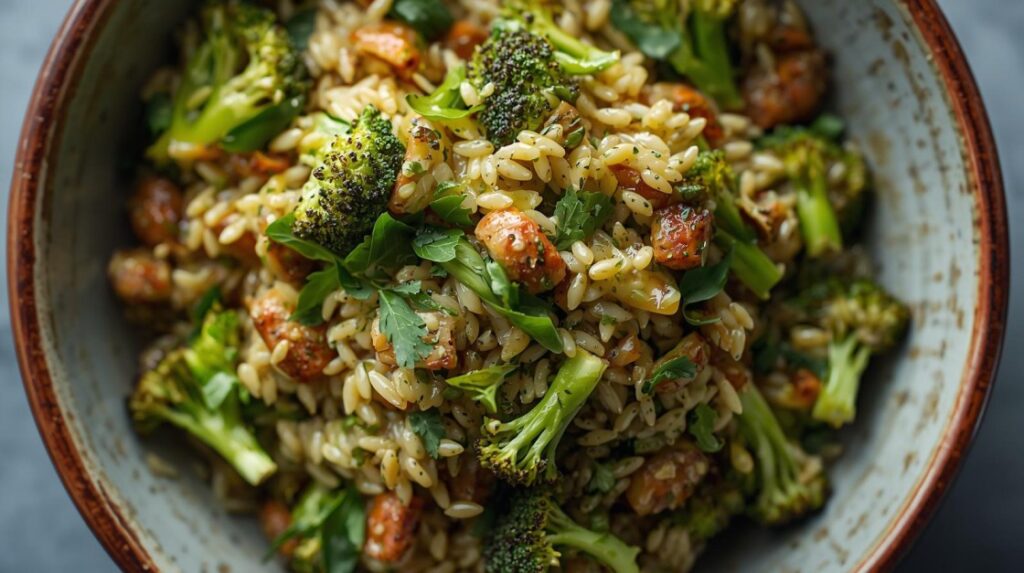 Roasted Broccoli and Orzo Spring Salad