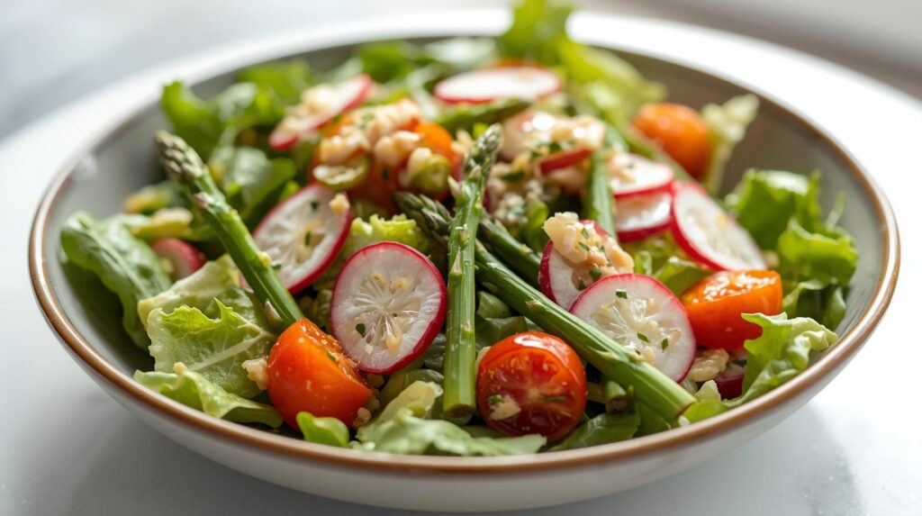 Spring Vegetable Salad with Lemon Dijon Dressing