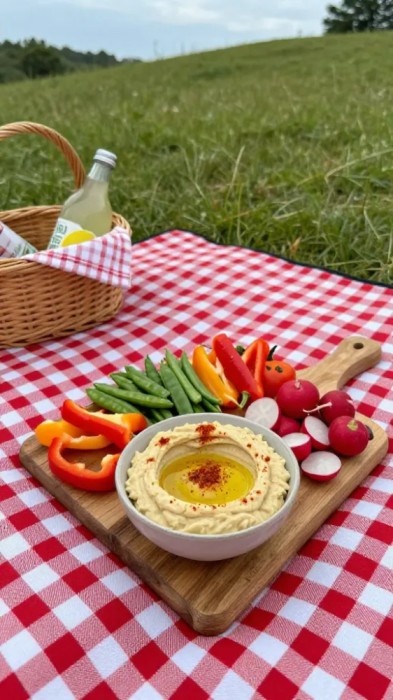 Homemade Hummus and Veggie Sticks